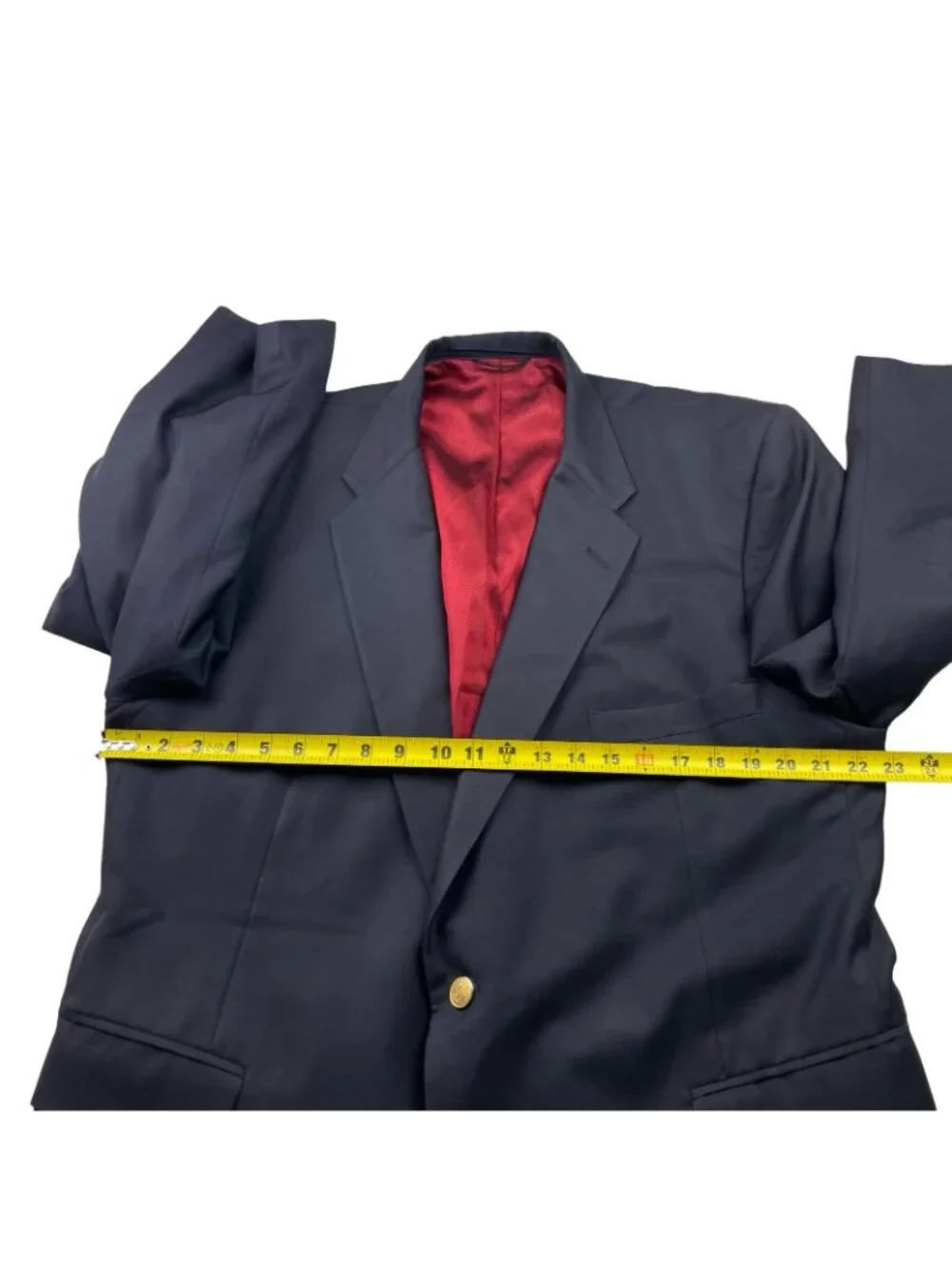 Holland & Sherry Men's Bespoke Custom Gold Buttons Blazer Navy Blue • 46R